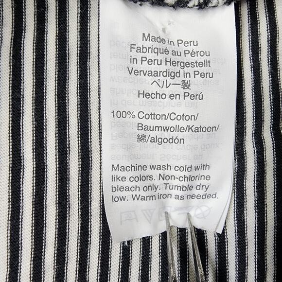 Madewell Top Womens XL Black White Striped Knot Front Tee Crew Neck Short Sleeve - Picture 4 of 8